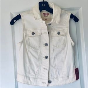 NWT white denim vest